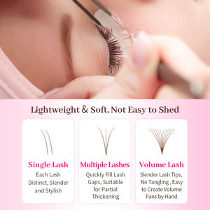 Plateaux de Cils Individuels de Gros, Extensions de Cils en Soie Volume Noir Mat Foncé, Fournitures d'Extensions de Cils en Cachemire - Product Image 5