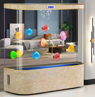 Décoration d'intérieur LED acrylique ovale colonne ronde aquarium aquarium