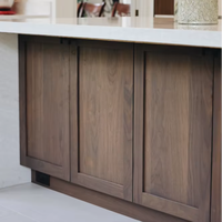 Ensembles de meubles de cuisine modernes modulaires en bois massif, design Shaker, suspendus au mur, avec rangement en verre, pratiques, vente en gros