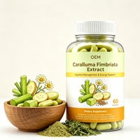 Capsules d'extrait de Caralluma Fimbriata en marque privée OEM, 60 unités, avec complément alimentaire au thé vert