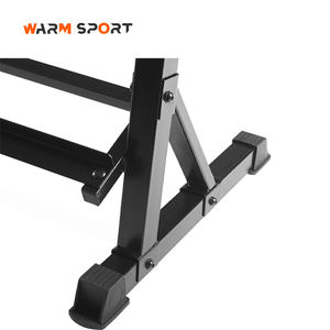 رف تخزين الدمبل متعدد الوظائف من الفولاذ الأسود المتين بثلاث طبقات للصالات الرياضية التجارية والمنزلية بالجملة - Product Image 6