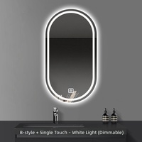 Зеркало LED-подсветка овальной формы с функцией антизапотевания, изготовленное на заказ производителем |   Сенсорный экран с 3-цветной регулировкой яркости, водонепроницаемый IP44, безрамочный, в стиле середины века, для спальни