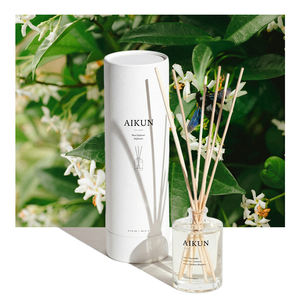 Aikun Eco Friendly 120ml Glass Bottle Cylinder Box Fresh Linen Cotton Fragrance Alcohol Free Reed <b>Diffuser</b> Home Fragrance - Product Image 1