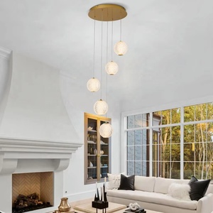 Sunsir SKD LED metal acrílico candelabros leche blanco bola lámparas modernas simplistas lámparas colgantes - Product Image 2