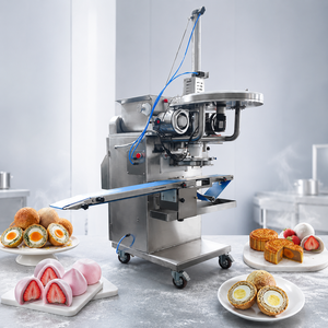 Máquina Encrustadora Automática de Alta Eficiencia para <span class=keywords><strong>Cordon</strong></span> Bleu, Mooncake, Bolas de Pescado, Samosa, Kubba, Línea de Producción Controlada por PLC - Product Image 4
