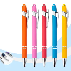 Hot Sell Colorful Press Action Metal Office Use Ballpoint Pen With Custom Logo