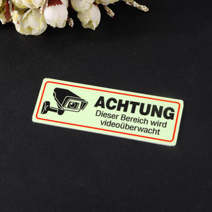 Señal de Advertencia de Cámara de Vigilancia Chirei, Aleación de Aluminio, 12.1cmx4.1cm, Etiqueta de Seguridad Reflectante, Uso en Equipos Industriales - Product Image 3