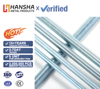 High Quality Threaded Rods Zinc Plated Carbon Steel Studs Chinese Fasteners Fast Delivery Metric System Full Thread Screw