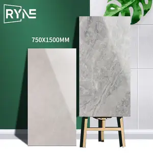 Фарфоровая мраморная плита большого размера, серый пол и стена, темно-серая линия Ms, каменная Мягкая керамическая плитка, Фошань, 750 х1500 мм