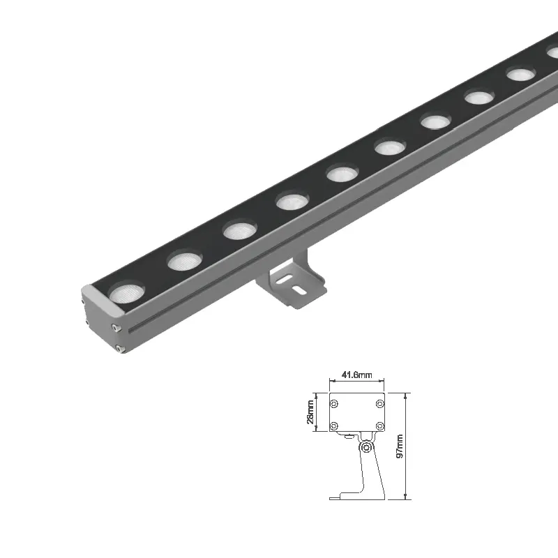 Dmx 512พิกเซล Rgb Rgbw หลอดบาร์แสงผนังเครื่องซักผ้า Dc 24V โครงการเชิงพาณิชย์ของโรงแรมอาคารนำแสงเชิงเส้น