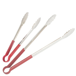 Pinces à nourriture en acier inoxydable rouge, 16 pouces, poignée souple, service de buffet, fournitures pour restaurants et hôtels - Product Image 4