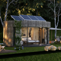 Maison ronde préfabriquée en bois de luxe, maison circulaire pour complexe hôtelier, villa en forme de dôme personnalisée, maison en rondins