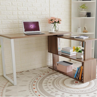 Table d'étude de chambre à coucher au design moderne, bureau d'ordinateur avec bibliothèque