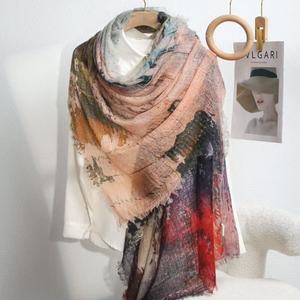 Chal de Cachemira Pura Ultrafino para Mujer, con Anillo Degradado Pintado a Mano, de Terciopelo, para Primavera Verano, para Cuartos Climatizados, Cálido y Tejido - Product Image 5