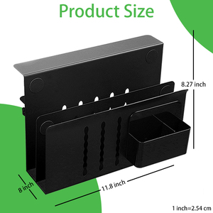 2 Tier thép treo bàn bên lưu trữ hợp kim nhôm máy tính xách tay Ipad tài liệu Kệ tổ chức dưới bàn quản lý - Product Image 4