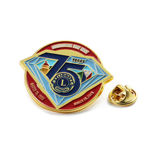 Pin de Metal de aleación de Zinc de moda de alta calidad, fabricante de fábrica, alfileres de solapa personalizados, logotipo esmaltado 2d 3D Lion Club Gold Pin - Product Image 4