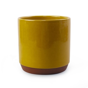 Nouvel arrivage de pots de fleurs d'intérieur en céramique jaune <span class=keywords><strong>moutarde</strong></span> pour décor de salon et de bureau - Product Image 1