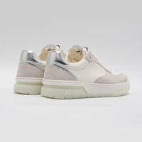Chaussures décontractées pour femmes en cuir véritable argenté, respirantes, antidérapantes, à enfiler, rehaussantes