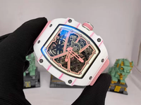Nouvelle édition couleur 2026, style RM 67-02, montre sport squelette extra-plat 7,8 mm à remontage automatique en fibre de carbone, bracelet en nylon