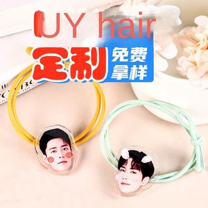 Acrylic Photo Hair <b>Ring</b> Custom Cartoon Characters Animation Peripheral Hair Rope <b>Key</b> Chain Cute Rubber Band Creative Head Rope - Product Image 3