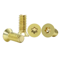M3 M5 M6 M8 M10 H59 H62 kuningan kuning tembaga perunggu berlubang Torx datar Countersunk CSK kepala sekrup mesin DIN963 ISO14581