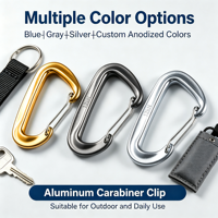 Mousqueton à ressort en alliage d'aluminium aéronautique de type D 12KN, clip polyvalent pour la randonnée, le camping et les accessoires de sac à dos
