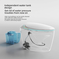Ensemble de toilettes intelligentes électriques avec bidet intégré, siège antibactérien, toilettes électroniques modernes pour projets résidentiels privés