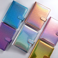 A5 A6 Classeur Budget pour filles Cahier à paillettes en PU avec 6 anneaux Organisateur de planificateur avec couleur Flash pour l'école et le bureau