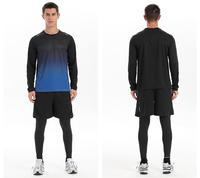 Großhandel Hochwertige Unisex Gym Langarm-T-Shirts Shorts Schnelltrocknend Atmungsaktiv Antibakteriell Fitness Fußball-Fan-Trikot