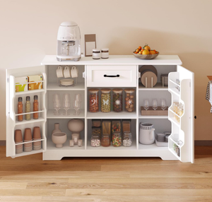 Buffet de 45 pouces avec tiroirs et portes, meuble autoportant pour bar à café, armoire de rangement pour cuisine, salle de bain, salon - Product Image 2