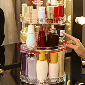 Organizador de Maquillaje Transparente de Plástico, Caja de Almacenamiento de Cosméticos de Escritorio, Ajustable, Giratorio 360° - Product Image 6