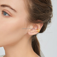 Rosaeflora "Late Autumn" Anting Daun Ginkgo Tanpa Tindik Perak Sterling 925 Asli Perhiasan Berkualitas Aksesori Netral