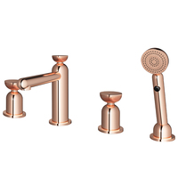 Mitigeur de lavabo contemporain en laiton or robinet de salle de bain eau chaude froide finition polie mitigeur monté sur pont certifié Cupc