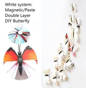 Pegatinas de pared de mariposa artificial de PVC 3D, decoración de boda para el hogar y juguetes magnéticos de nevera DIY, pasta 3D tridimensional - Product Image 3