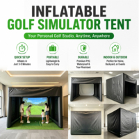 Grande tente gonflable en PVC pour simulateur de golf, cage de golf portable pour l'entraînement en extérieur, utilisable en intérieur et en extérieur toute l'année