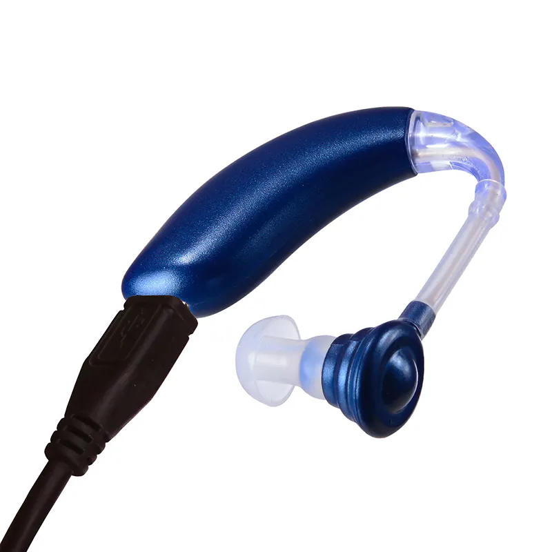 Rehabilitation Therapy Health Care Supplies Amplifier Hearing Aid for Seniors Rechargeable Hearing Aids Blue and Skin