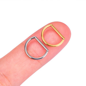 Anneau de nez en alliage de titane en forme de D avec zircone G23, bijou de piercing tendance pour usage quotidien - Product Image 2