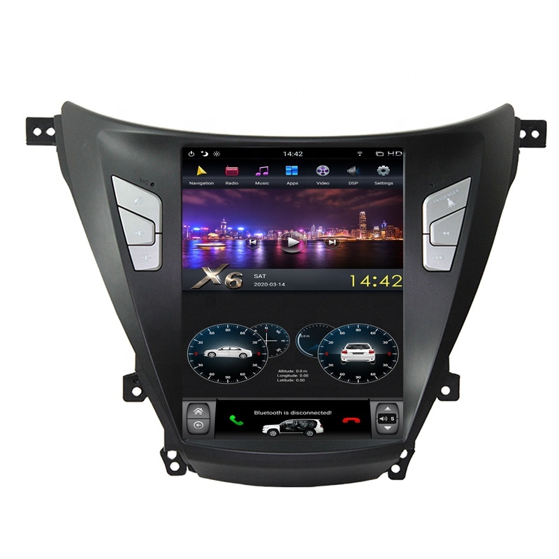 Autoradio Android, écran Vertical 10.4 ", Navigation GPS, lecteur multimédia, vidéo, type Tesla, pour voiture Hyundai Elantra, Avante (2012 — 2016)