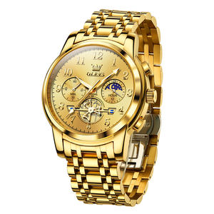 Luxe Heren Gouden Chronograaf Horloge Waterbestendig Lichtgevende Dubbellaags Wijzerplaten Quartz Horloge - Product Image 4