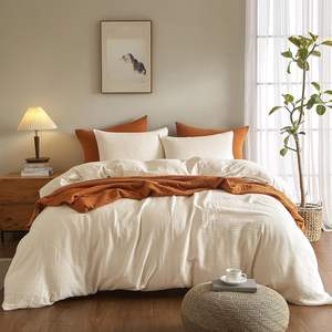 QDTEX Nova Chegada 100% Muslin Orgânica cama conjunto confortável algodão gaze folha fronha capa de edredão conjuntos - Product Image 5