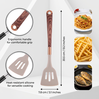Spatule en silicone pour poêles antiadhésives, résistante à la chaleur, sans BPA, ustensile de cuisine, spatule solide pour poisson, œufs, crêpes, ODM OEM