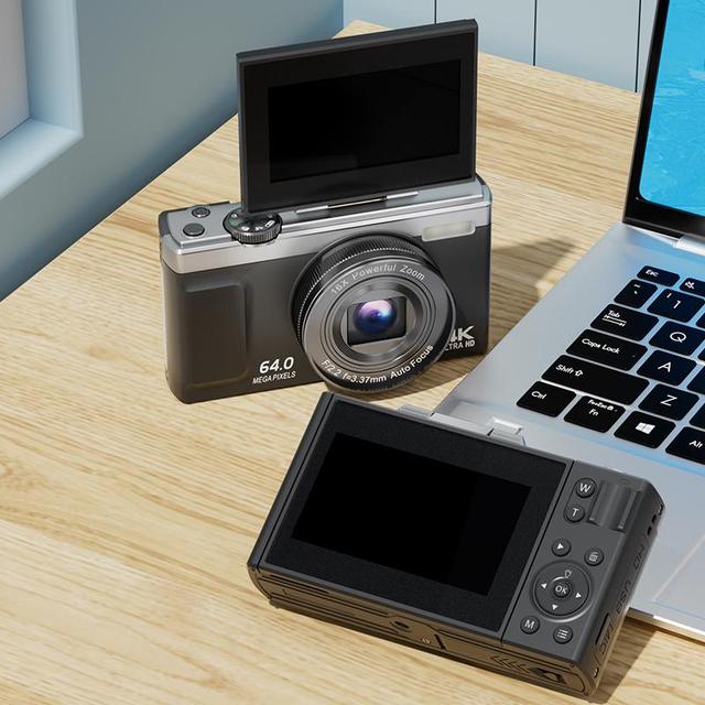 High Quality 4K Mirrorless Camera, Flip Screen, WiFi Connection, Rechargeable Battery, Portable Vlogging Camera for Students