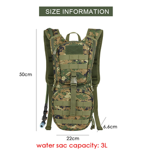 Custom Tactical <b>Hydration</b> Backpack with 2L 3L TPU Water <b>Bladder</b> Outdoor Hiking Climbing Survival Assault Water Bag Backpack - Product Image 2