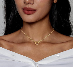 Collar con Cierre OT Chapado en Oro de 18K, Resistente al Agua, para Mujer, Collar de Acero Inoxidable de Moda 2026, Venta al Por Mayor - Product Image 2