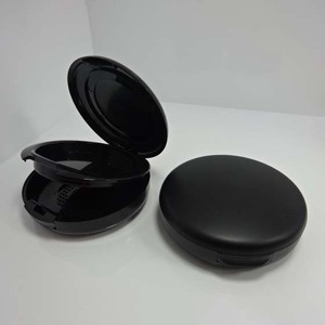 59mm pan Cheap Two Layer <b>Empty</b> Blush matte black air cushion with mirror cosmetic packaging - Product Image 5