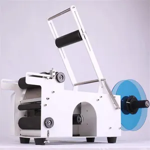 آلة وضع الملصقات على ملصقات الزجاجات الدائرية شبه الأوتوماتيكية ، آلة طباعة الملصقات الرقمية اليدوية