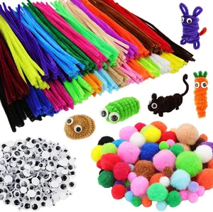 Aangepaste Peuters Speelgoed Diy Ambachten Set Chenille Stengels Craft Pompom Craft Set