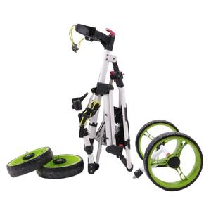 नवीनतम छोटे तह चार ईवा फोम पहियों गोल्फ धक्का पुल गाड़ी ड्राइविंग रेंज के लिए उच्च गुणवत्ता एल्यूमीनियम काले गोल्फ ट्रॉली - Product Image 6