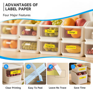 Cinta de Etiquetas Autoadhesiva de Plástico Negra sobre Amarillo de 12 mm Compatible con <span class=keywords><strong>DYMO</strong></span> <span class=keywords><strong>LetraTag</strong></span> LT 91332 91202 para Impresora 100H - Product Image 3