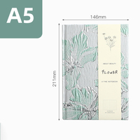 Nuevo Cuaderno Premium A5 con Tapa Dura de Tela Jacquard Dorado en Relieve con Diseño de Lirios, Cuaderno para Estudiantes, Papelería, Cuaderno Promocional, Regalo